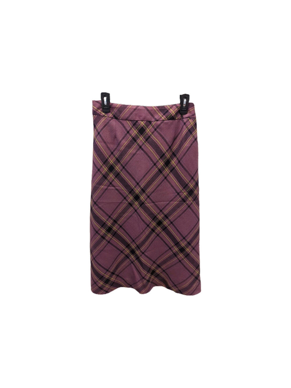 Pendleton PURPLE Midi Skirt Wool size 8 Long A-line Lined Plaid Classic